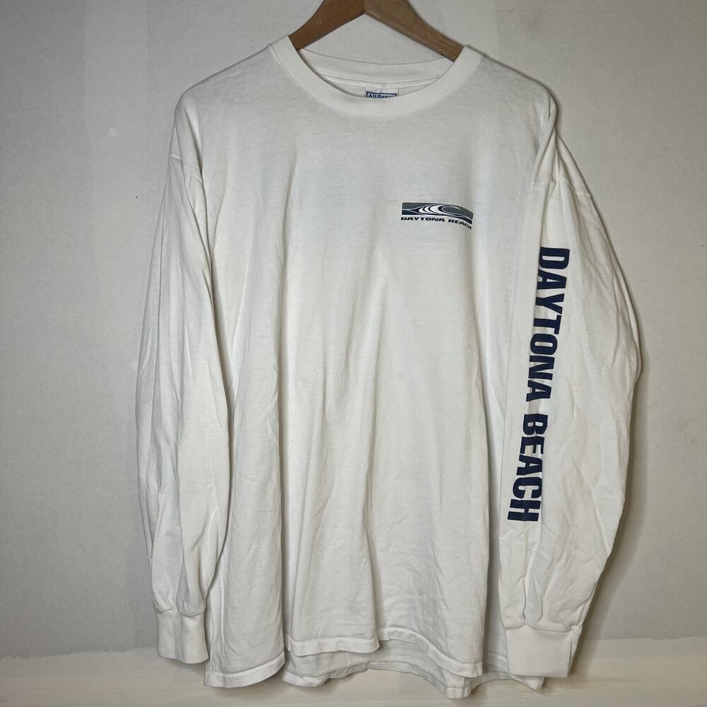 Vintage Daytona Beach Florida Long Sleeve White T Shirt Men’s XL